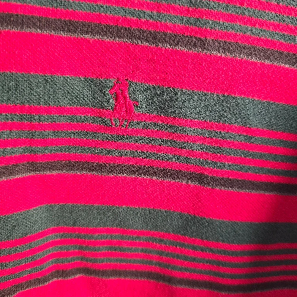 Polo Ralph Lauren Men's XL Striped Polo Shirt Red Green Casual Top‎